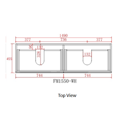 Cielo Wall-Mounted  Vanity 1500*460*580mm Matte White