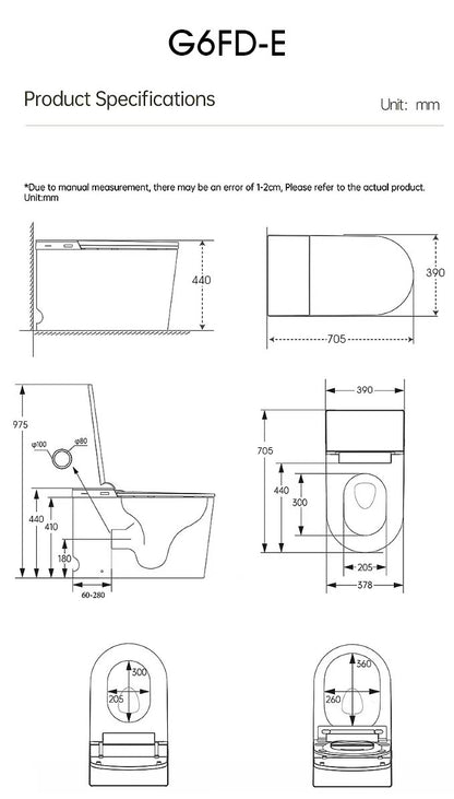 Vezen Smart Toilet 705*390*440mm