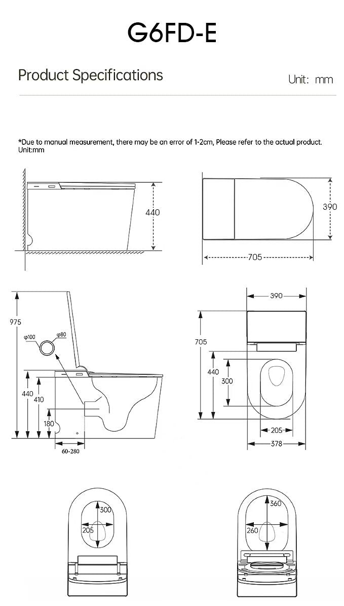 Vezen Smart Toilet 705*390*440mm