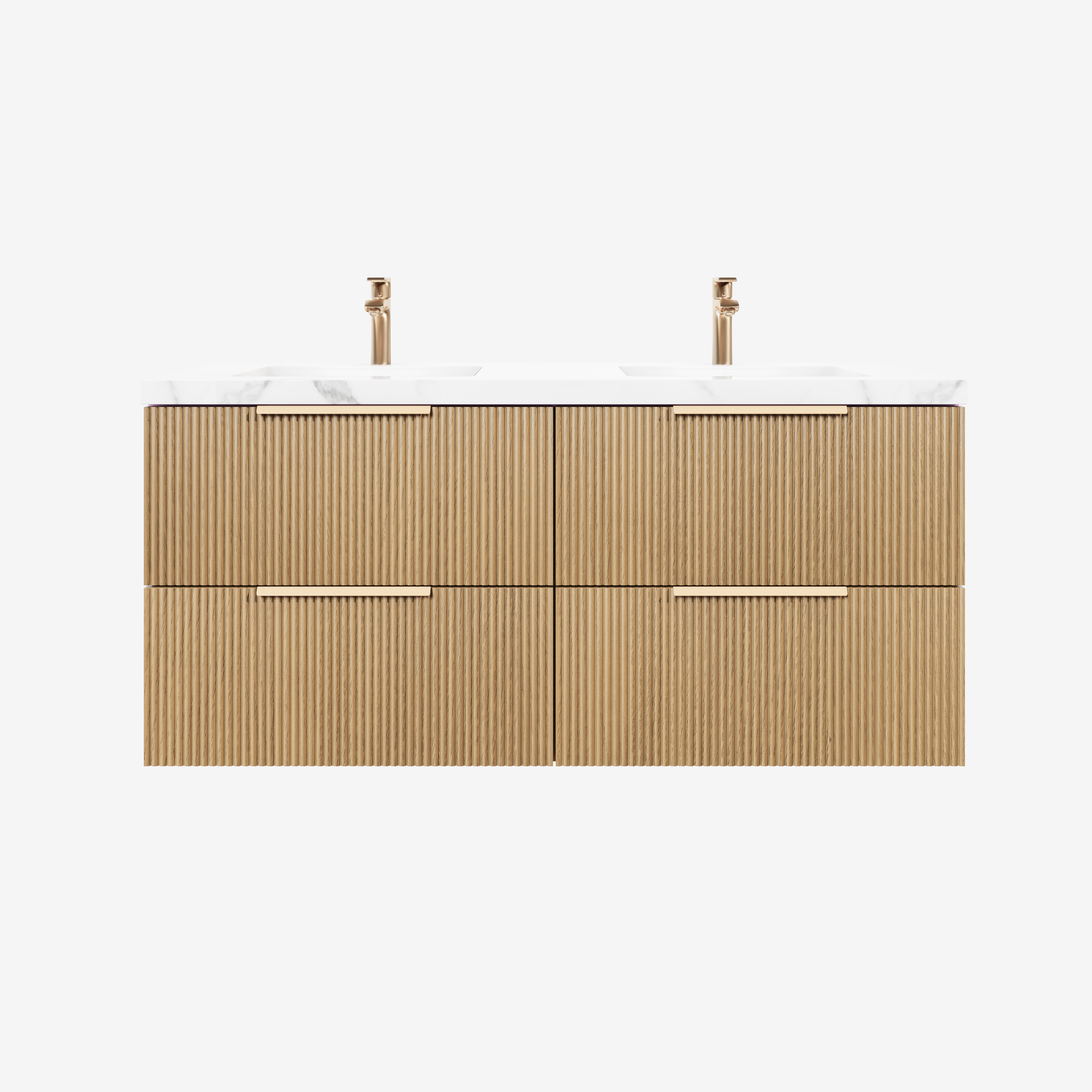 CETO Eden Fluted Wall Hung PVC Cabinet with Soft closing drawers 590-1490mm