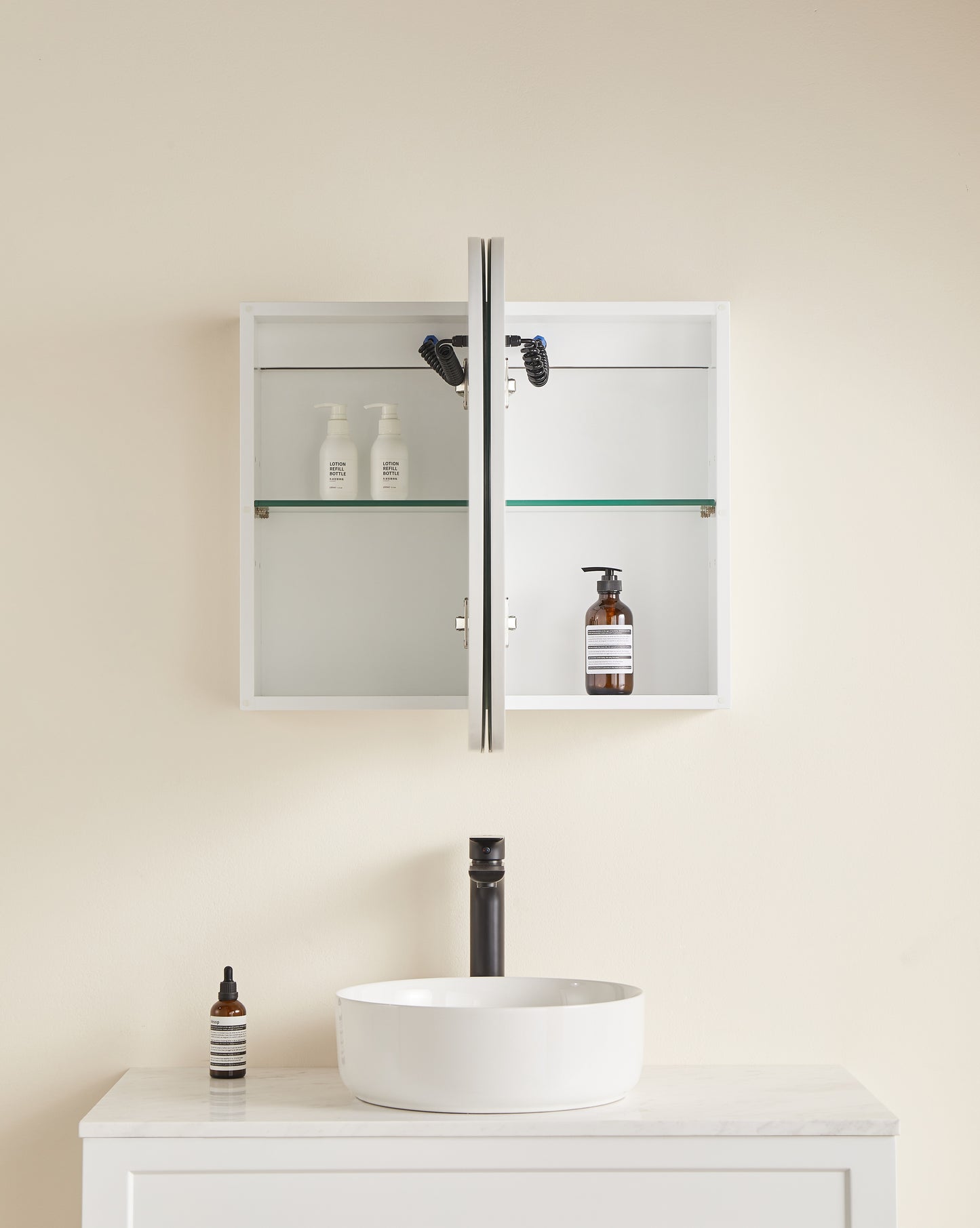Olivia LED PVC Mirror Shaving Cabinet 900x600x155mm OPLSV9060MB/MW-LED