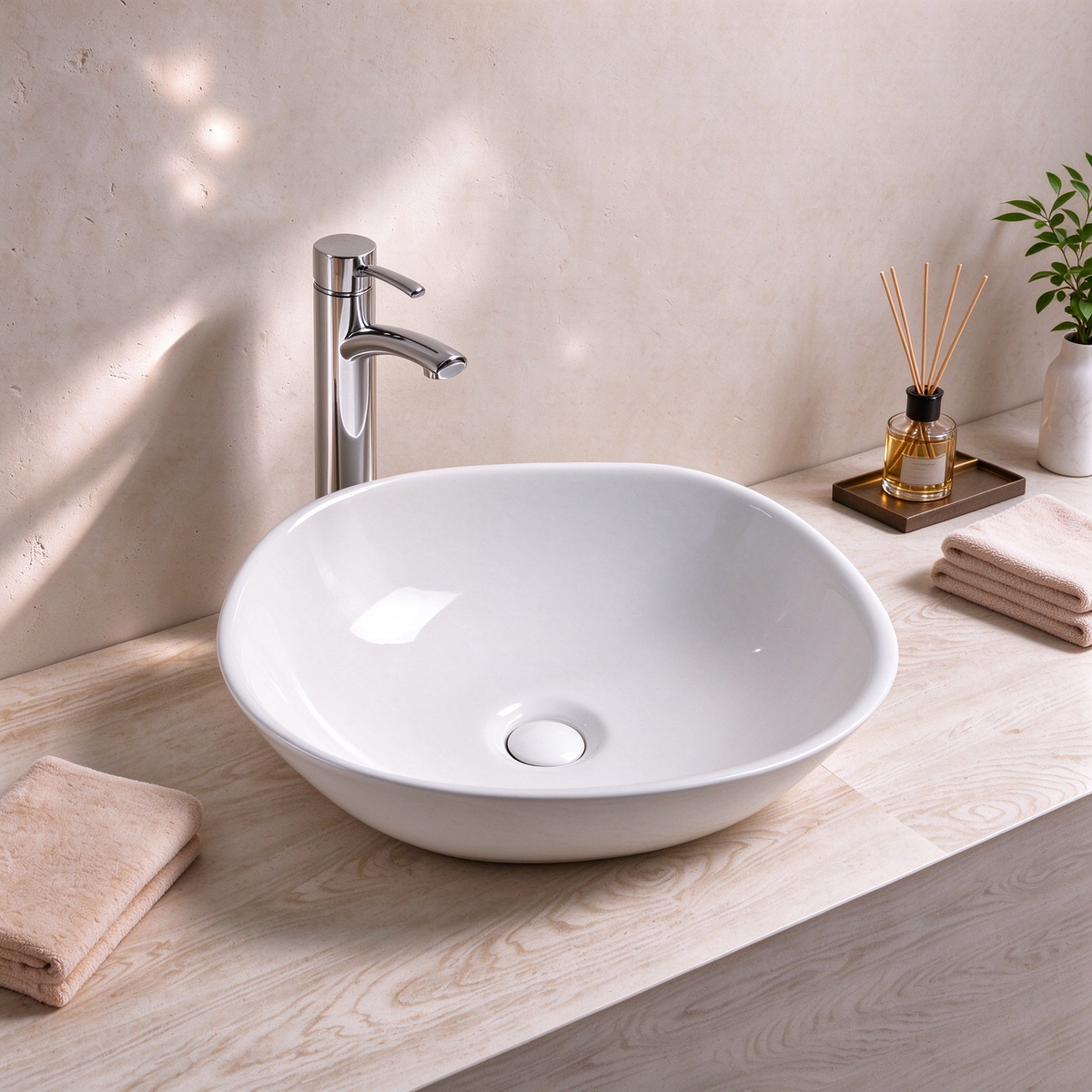Gloss White Above Counter Basin 360*360*120mm
