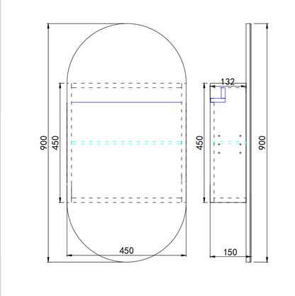 LED Shaving Cabinet – Modern Bathroom 450–1500mm