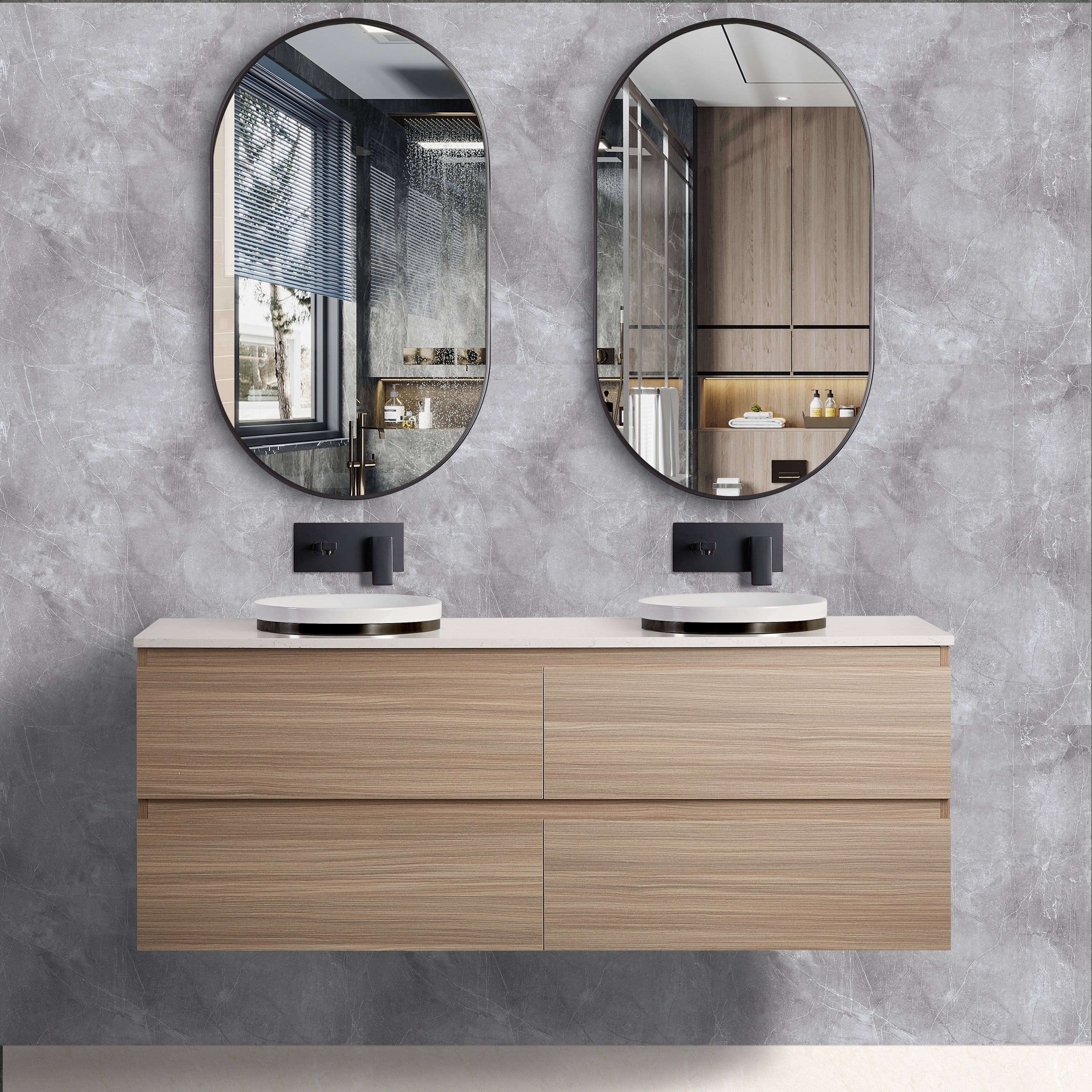 PVC Wall-Mounted Vanity Cabinet 1200/1500mm