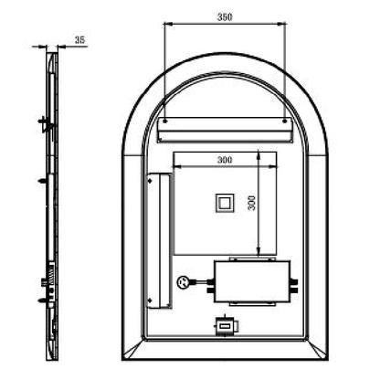 Aura Iron Arch Framed LED Mirror – Front & Backlit Smart touch free controls 600*900mm LFMAR6090-MB/BG/BN/GM