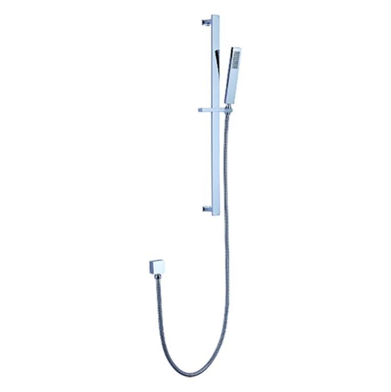 Square Black Handhold Shower With Rail