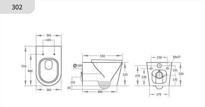 Flux R&T inwall Wall-Hung  Toilet Suite