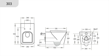 Flux Geberit inwall Wall-Hung Toilet Suite