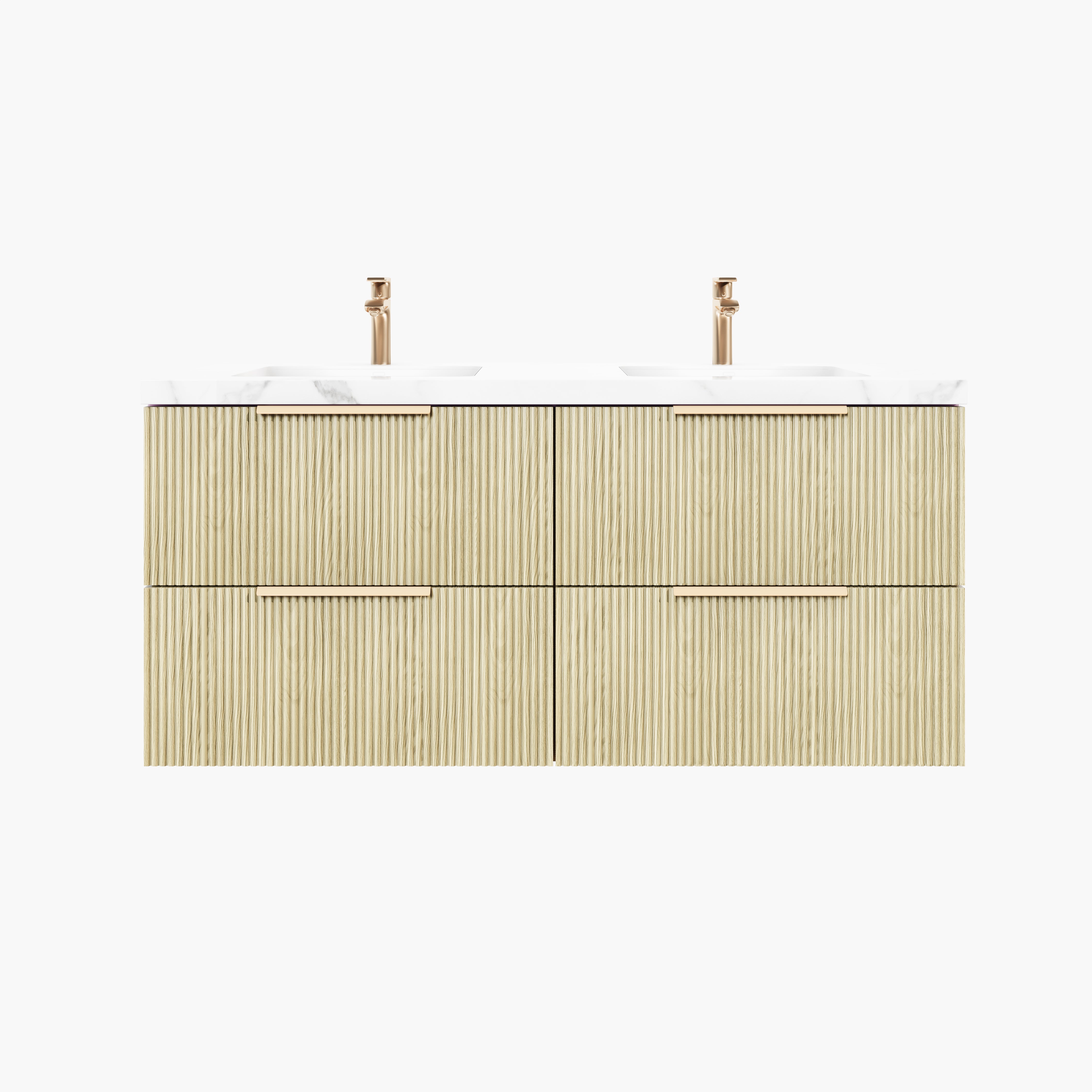 CETO Eden Fluted Wall Hung PVC Cabinet with Soft closing drawers 590-1490mm
