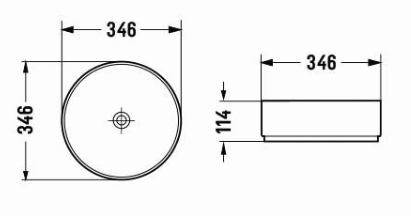 346*346*114mm Matte Black Marble Basin Carrara PA3535MBM
