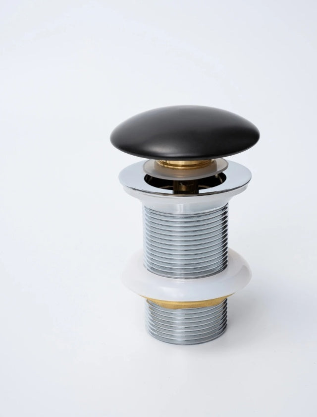 Matte black Ceramic Pop-Up Non-Overflow Basin Waste