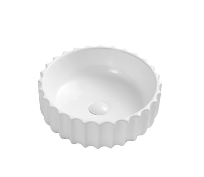 VITO Oslo Fluted Round Ceramic Above-Counter Basin 420*420*140mm
