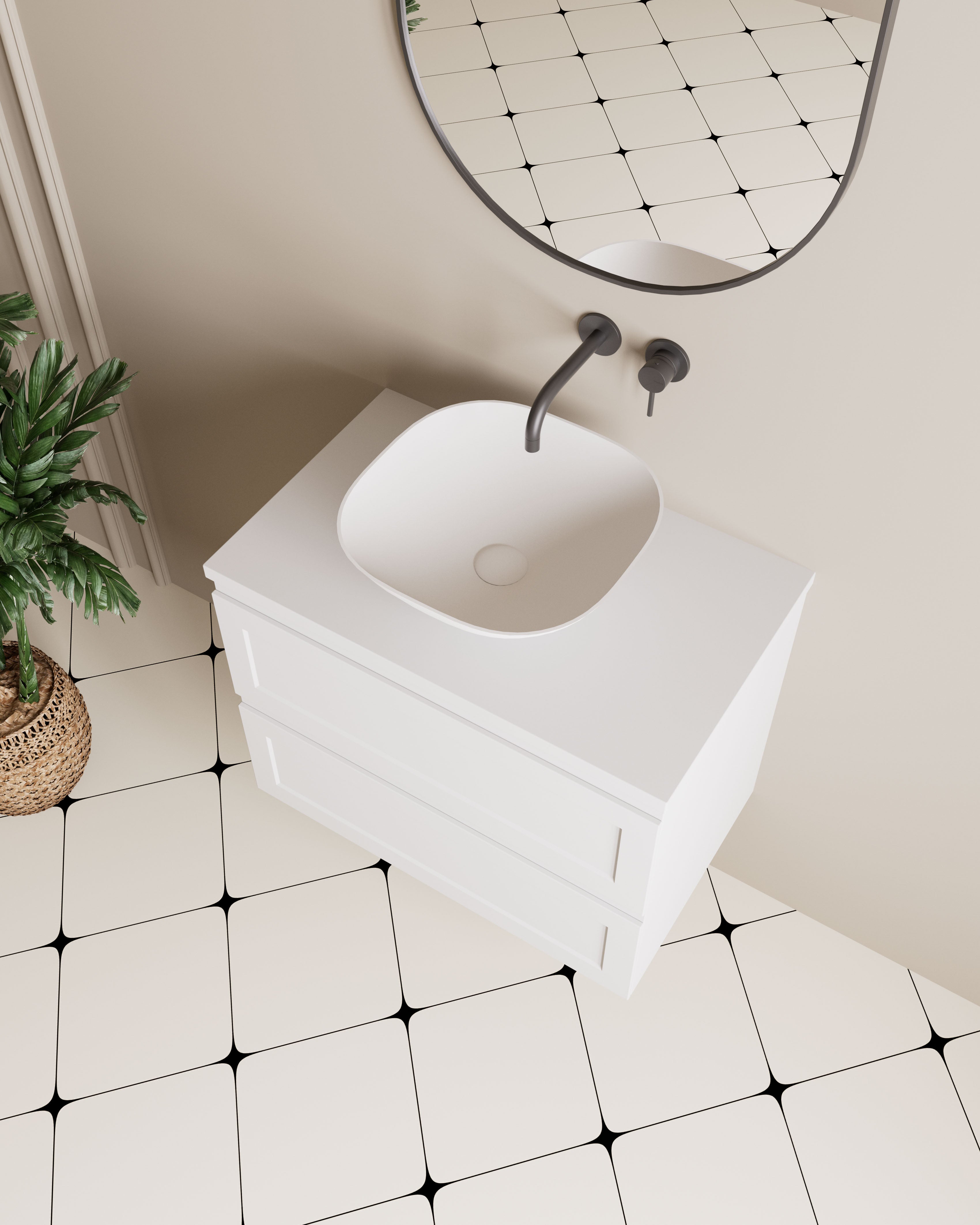 Iron Framed LED Bathroom Mirror – Electroplated Finish, 450/600mm