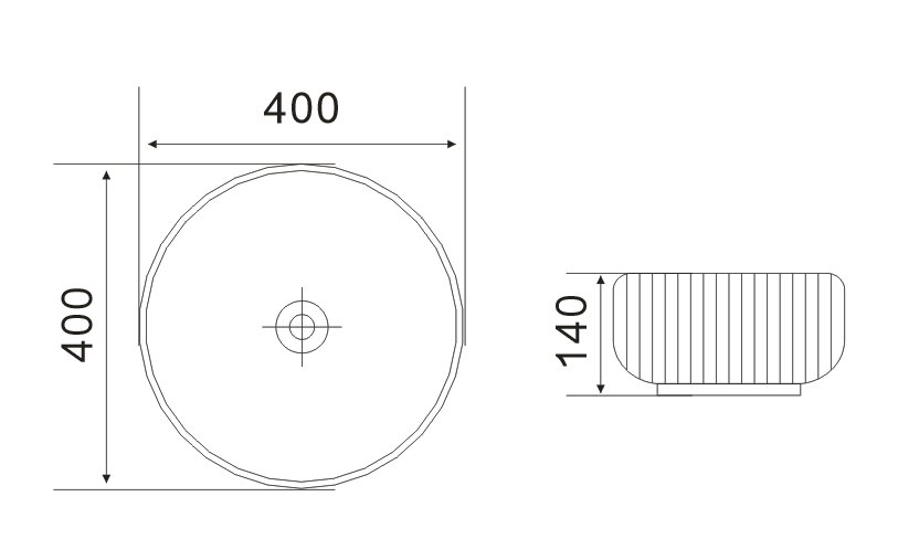 490mm X 310mm X 130mm Gloss White Basin Cascade CA4014