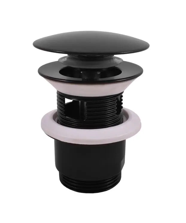 32mm Brass Pop Up Waste Mushroom Top Overflow Matte Black