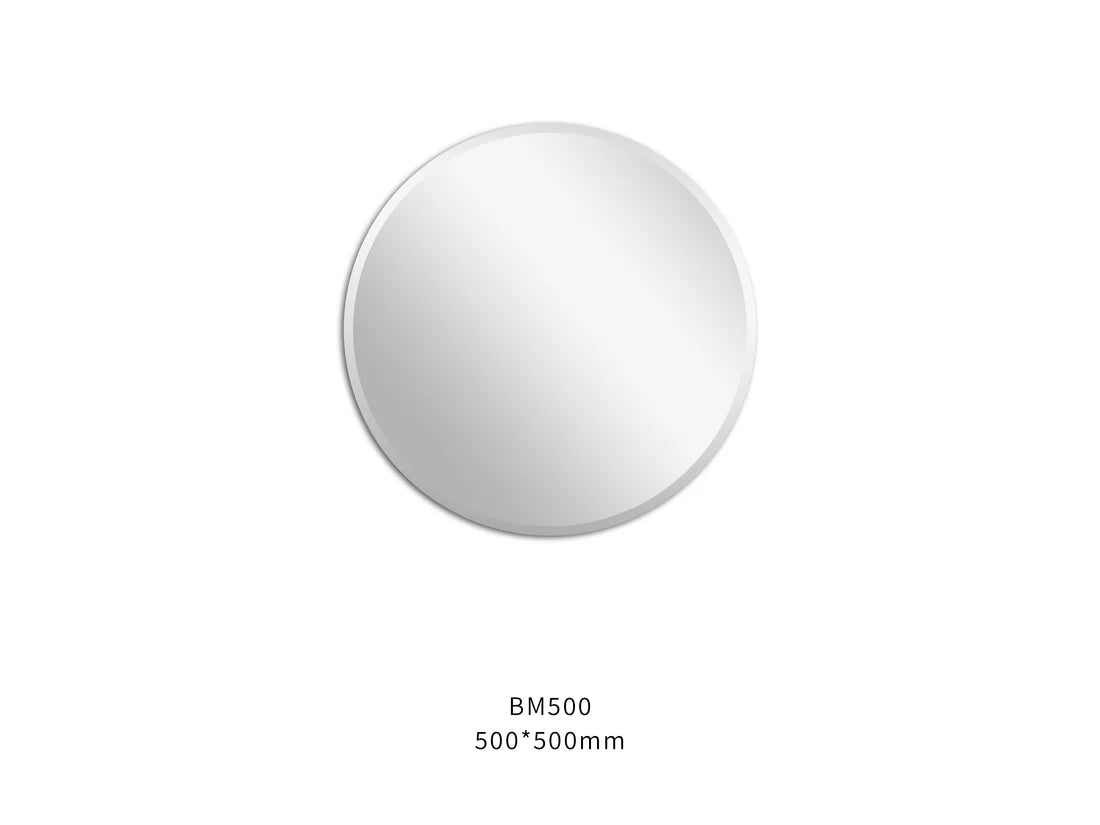 Rounda Beveled Edge Round Bathroom Mirror – Wall Mounted 500-900mm