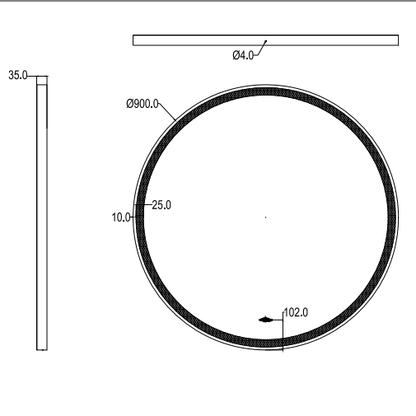 Luna Iron Framed LED Mirror LFM600/800/900R-GM