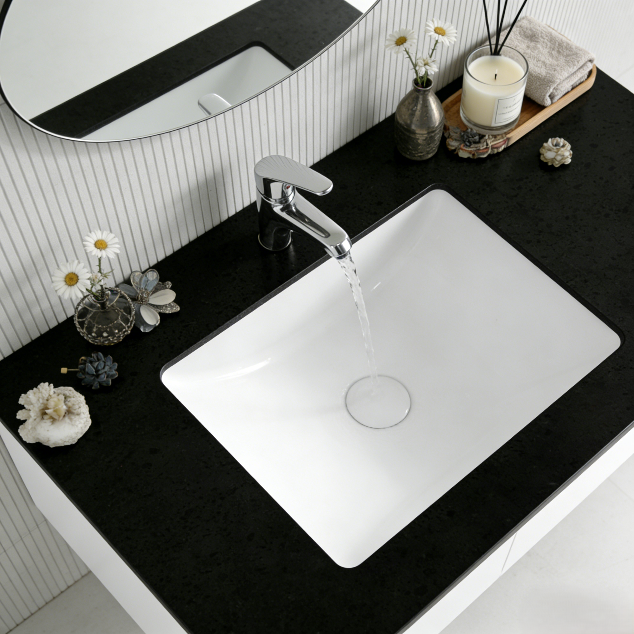 Galaxy Black Stone Top with Undermount Basin 600-1800mm