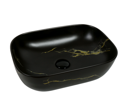 Rectangular Premium Ceramic Marble Above-Counter Basin 455*320*165mm