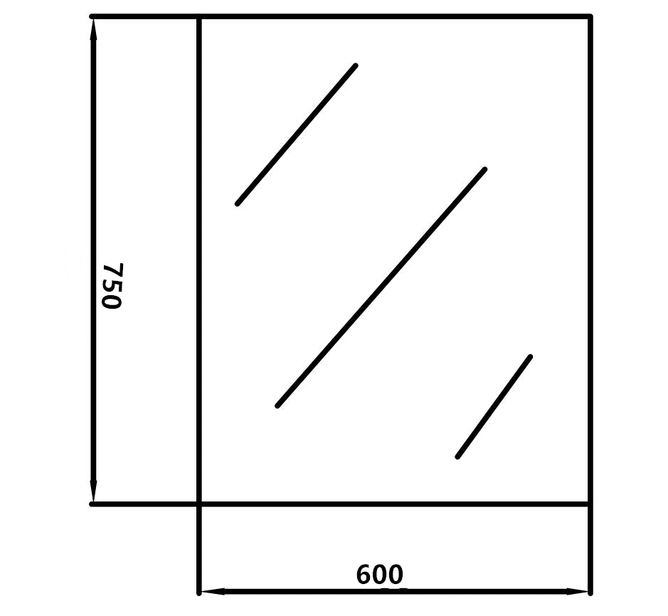 Beveled Edge Bathroom Mirror –Wall Mounted 450-1500mm