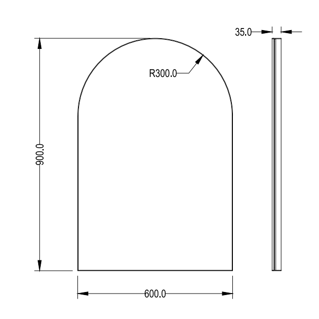 Aura Aluminum Framed Bathroom Mirror – Wall Mounted 600×900mm