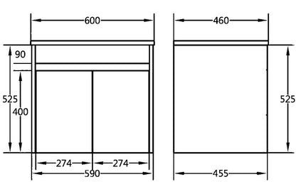 600/750/900/1200mm Wall-hung MDF Bathroom Vanity White Cabinet with Ceramic Top