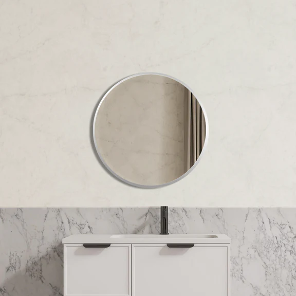 Rounda Beveled Edge Round Bathroom Mirror – Wall Mounted 500-900mm