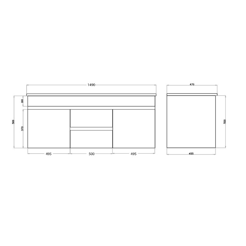 Vessel Sink 600/750/900/1200/1500/1800mm