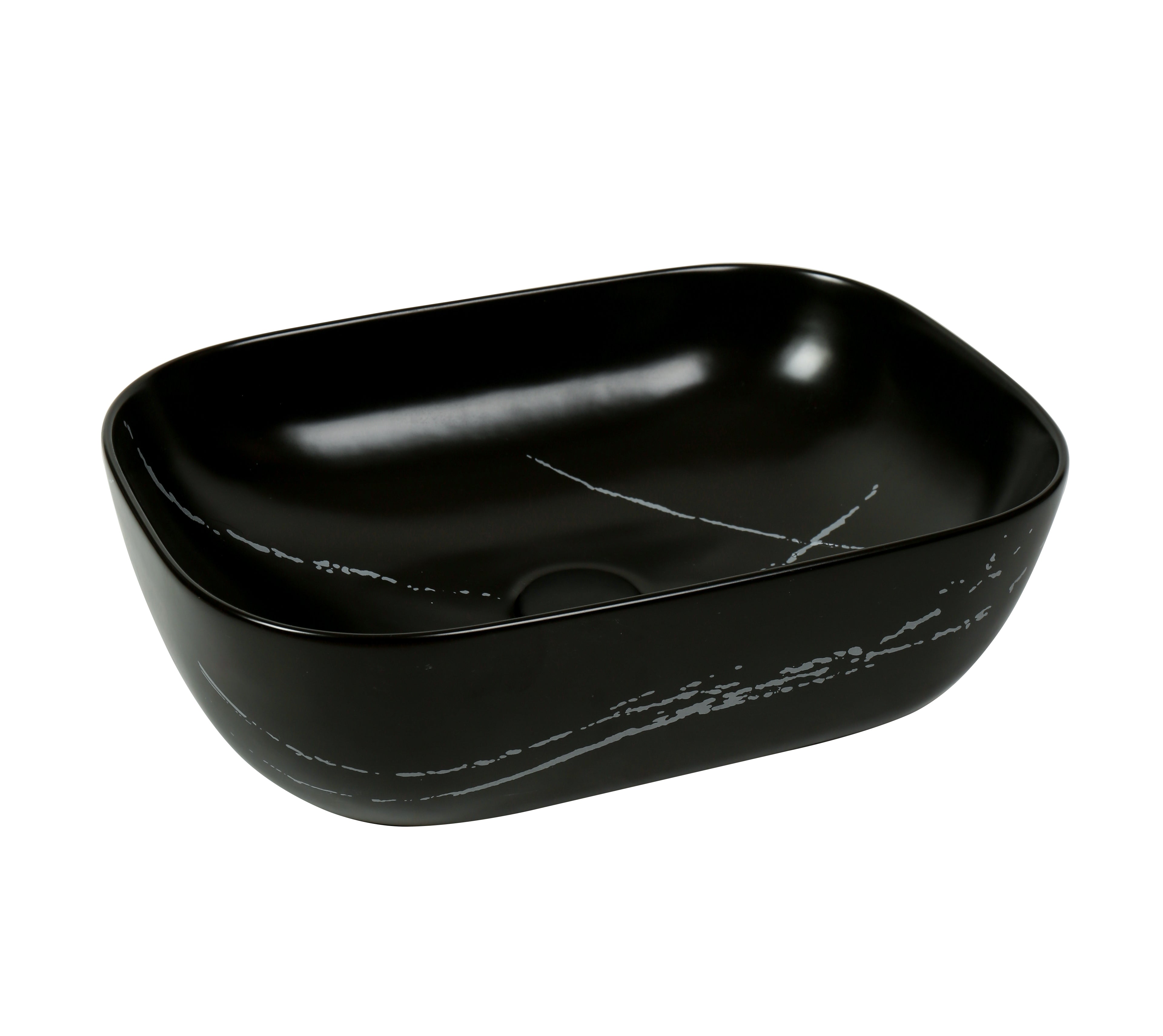 Rectangular Premium Ceramic Marble Above-Counter Basin 455*320*165mm