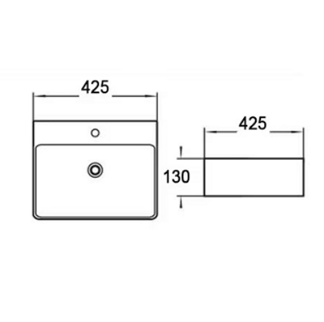 Above Counter Basin 425*425*130mm
