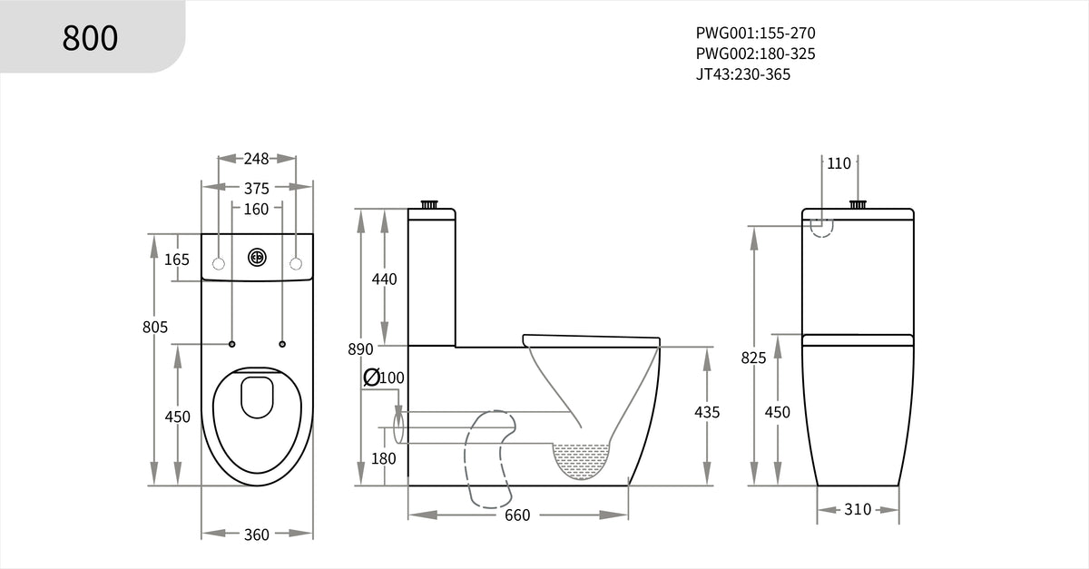Calia Disable Rimless Toilet Suite 805*375*890mm