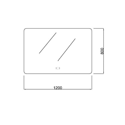 Ovian LED Back lit Mirror Pencil Edge Smart touch free controls 750/900/1200mm