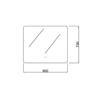 Ovian LED Back lit Mirror Pencil Edge Smart touch free controls 750/900/1200mm