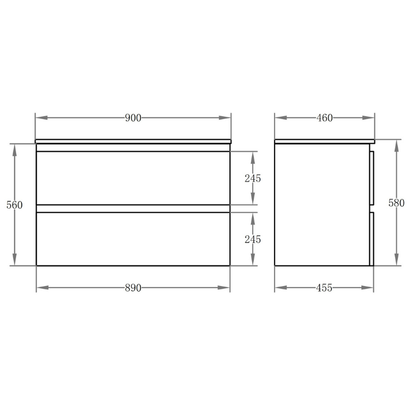 PVC Wall-Mounted Vanity Cabinet 600/750/900mm