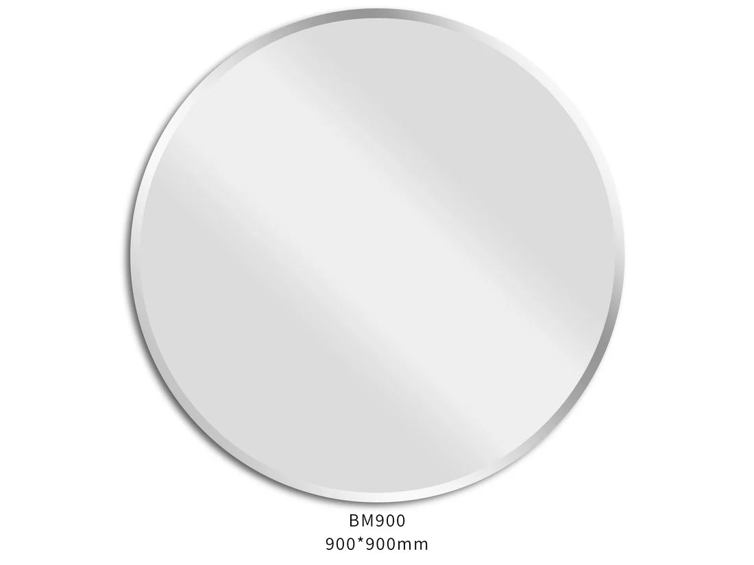 Rounda Beveled Edge Round Bathroom Mirror – Wall Mounted 500-900mm