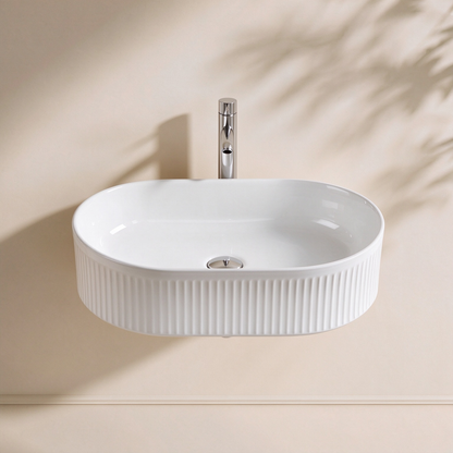 Cascade Flute Oval Art Basin 590*370*100mm LH-BS12-590GWMW/MB
