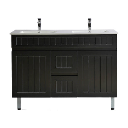 Ceto ACACIA 1200mm*460mm*860mm double bowl free standing Matte black big size vanity