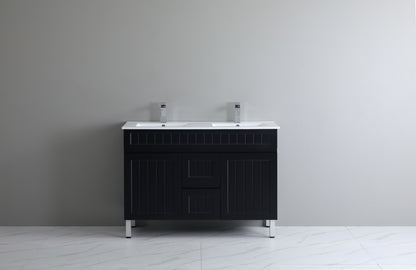 Ceto ACACIA 1200mm*460mm*860mm double bowl free standing Matte black big size vanity