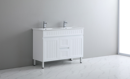 Ceto ACACIA 1200mm*460mm*860mm double bowl free standing Matte White big size vanity
