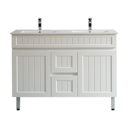 Ceto ACACIA 1200mm*460mm*860mm double bowl free standing Matte White big size vanity