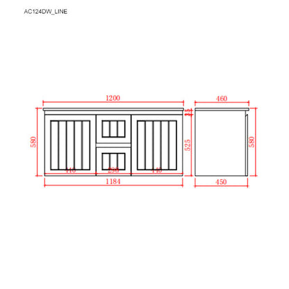 Ember WALL-MOUNTED VANITY 1190*450*710/1482*450*710mm