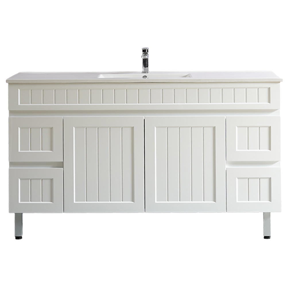 Ceto ACACIA 1500mm*460mm*860mm double bowl free standing Matte White big size vanity