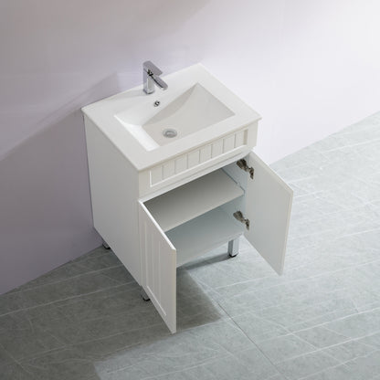 Haven Wood 600mm*465mm*860mm Free Standing Vanity Matte White