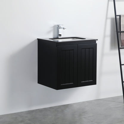 CETO Acacia Wall Hung PVC Cabinet With Soft closing doors 600/750/900 AC64W/AC74LW/AC74RW/AC94LW/AC94RW-MW/-MB