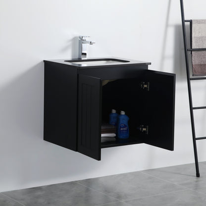 CETO Acacia Wall Hung PVC Cabinet With Soft closing doors 600/750/900 AC64W/AC74LW/AC74RW/AC94LW/AC94RW-MW/-MB