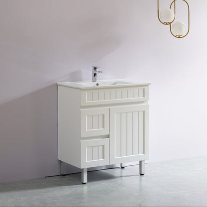 Haven Wood 750mm*460mm*860mm Free Standing Vanity Matte White