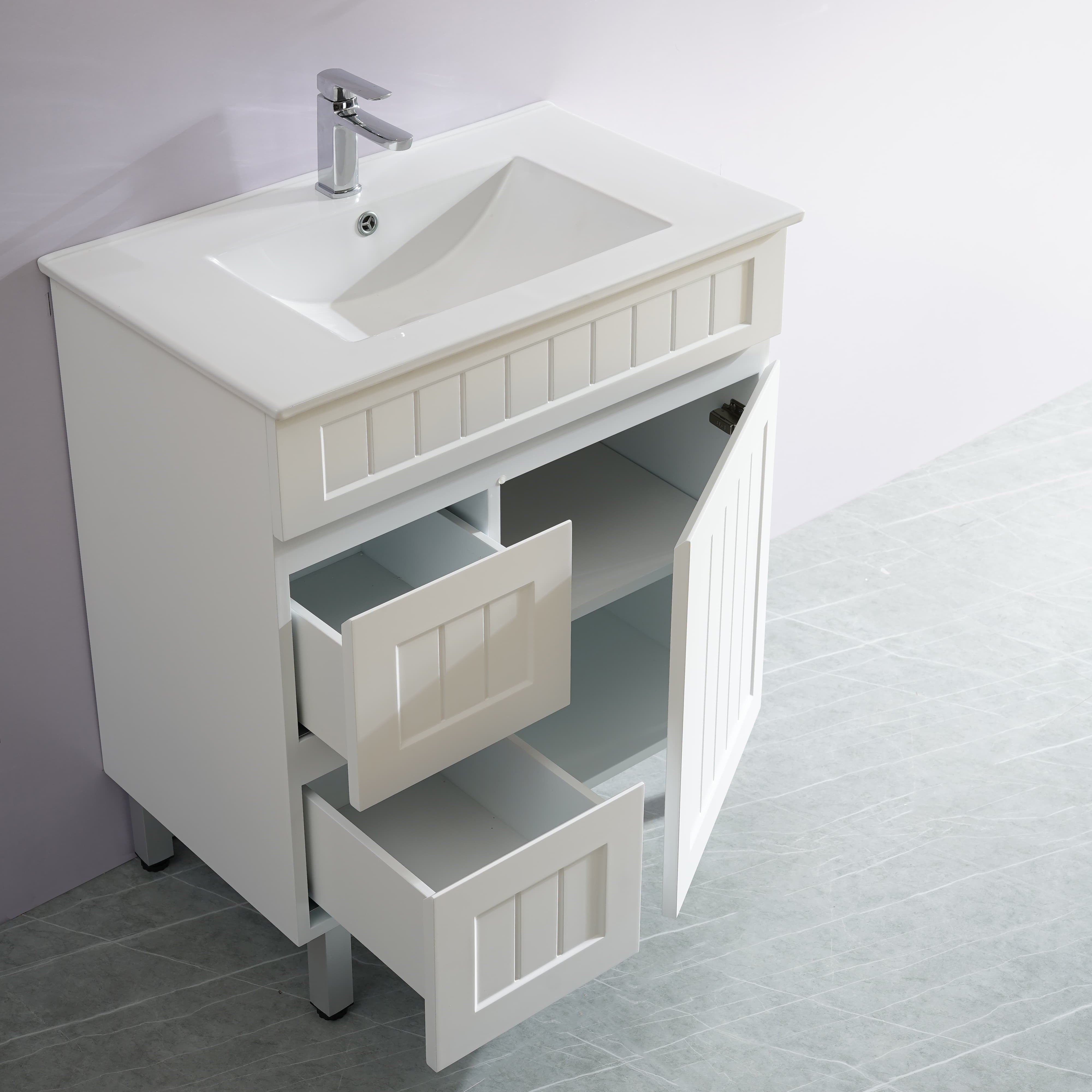 Haven Wood 750mm*460mm*860mm Free Standing Vanity Matte White