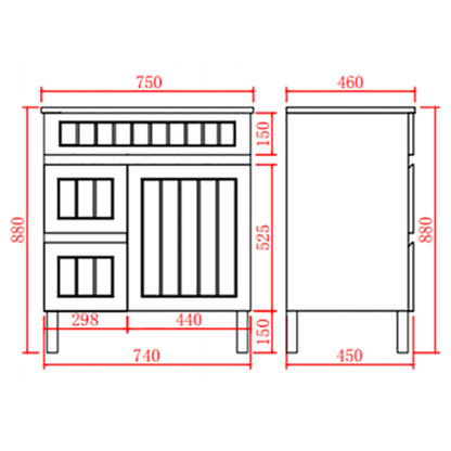 Ceto ACACIA 750mm*460mm*860mm free standing Matte White
