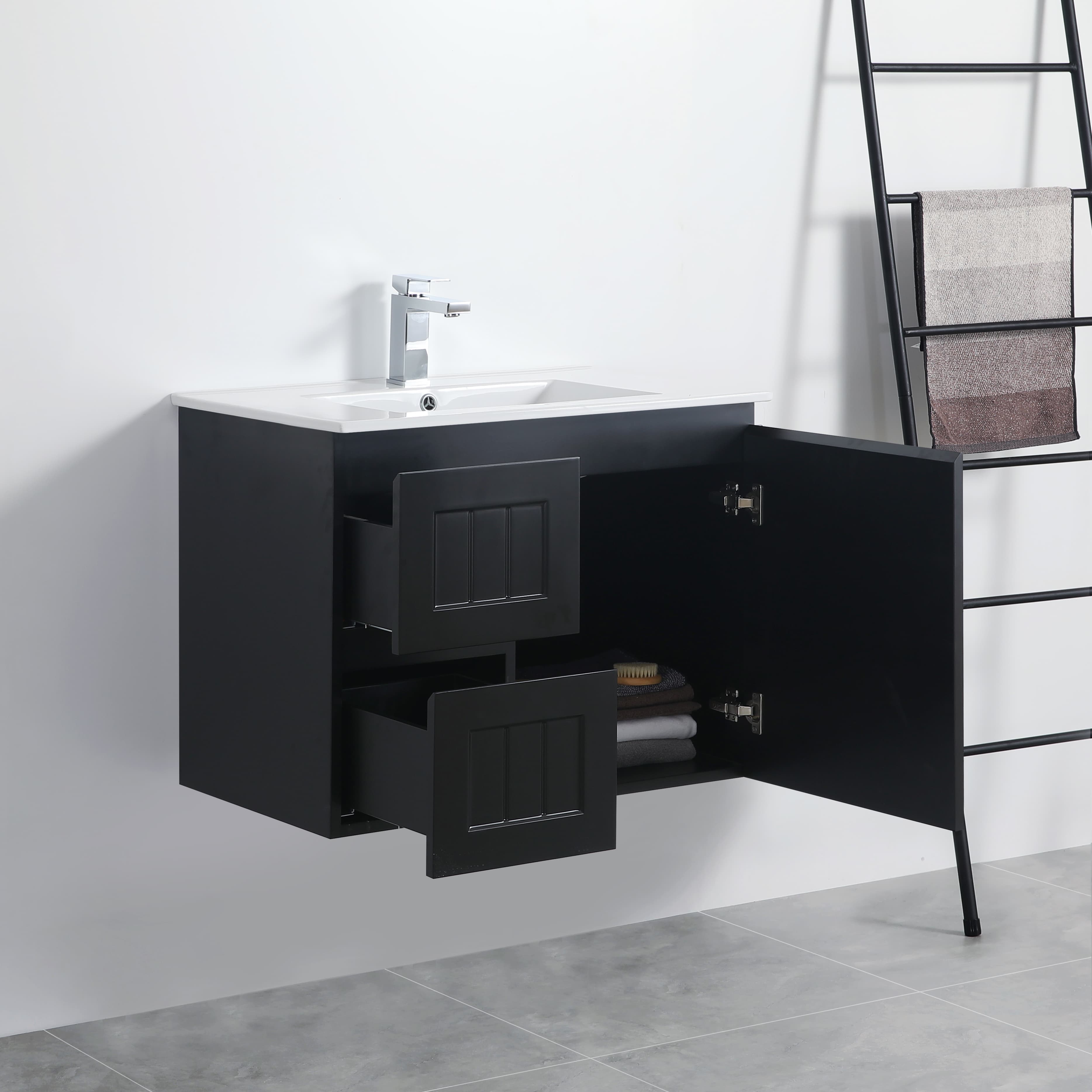 Acacia Wall-Mounted  Vanity 750*450*560mm Matte Black