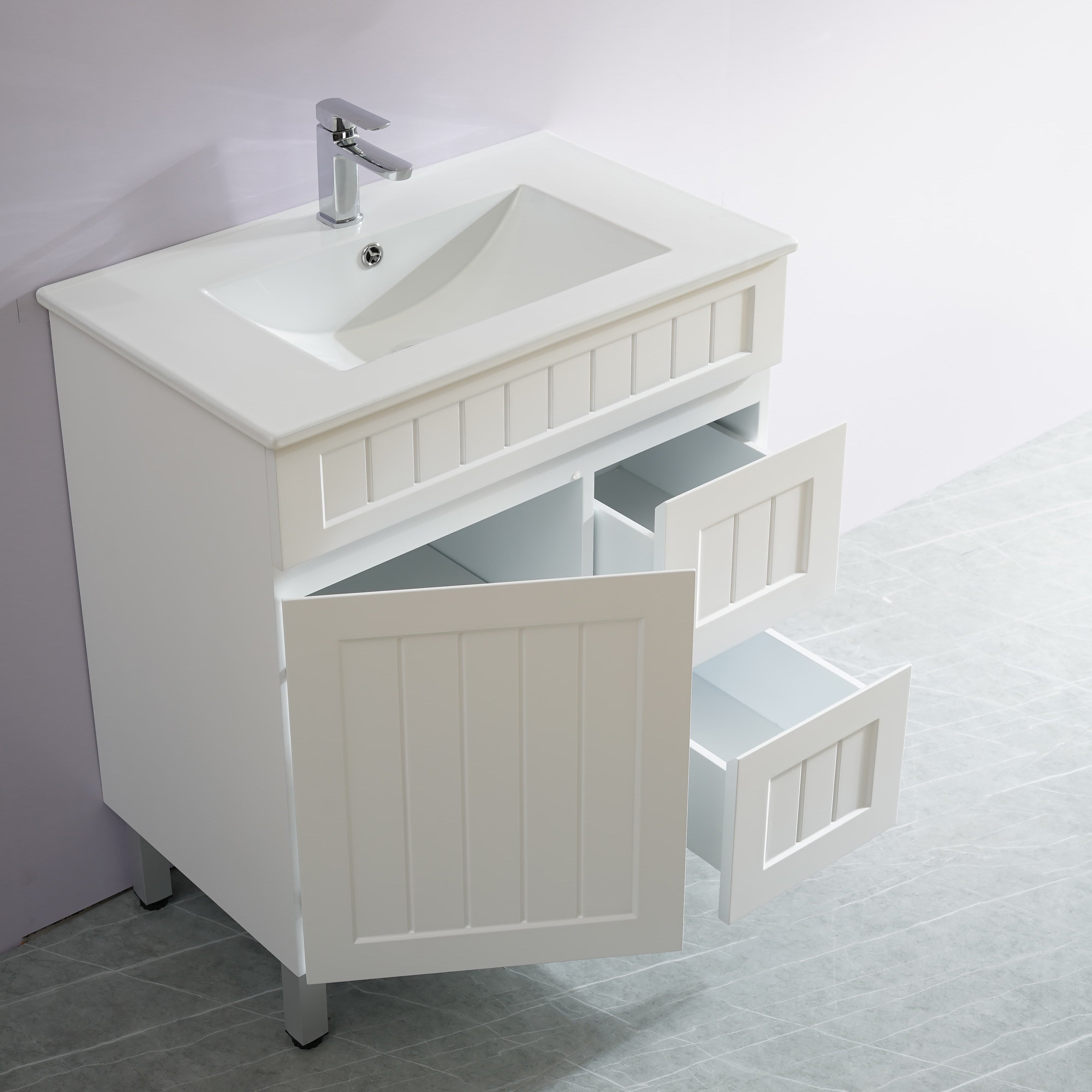 Haven Wood 750mm*460mm*860mm Free Standing Vanity Matte White